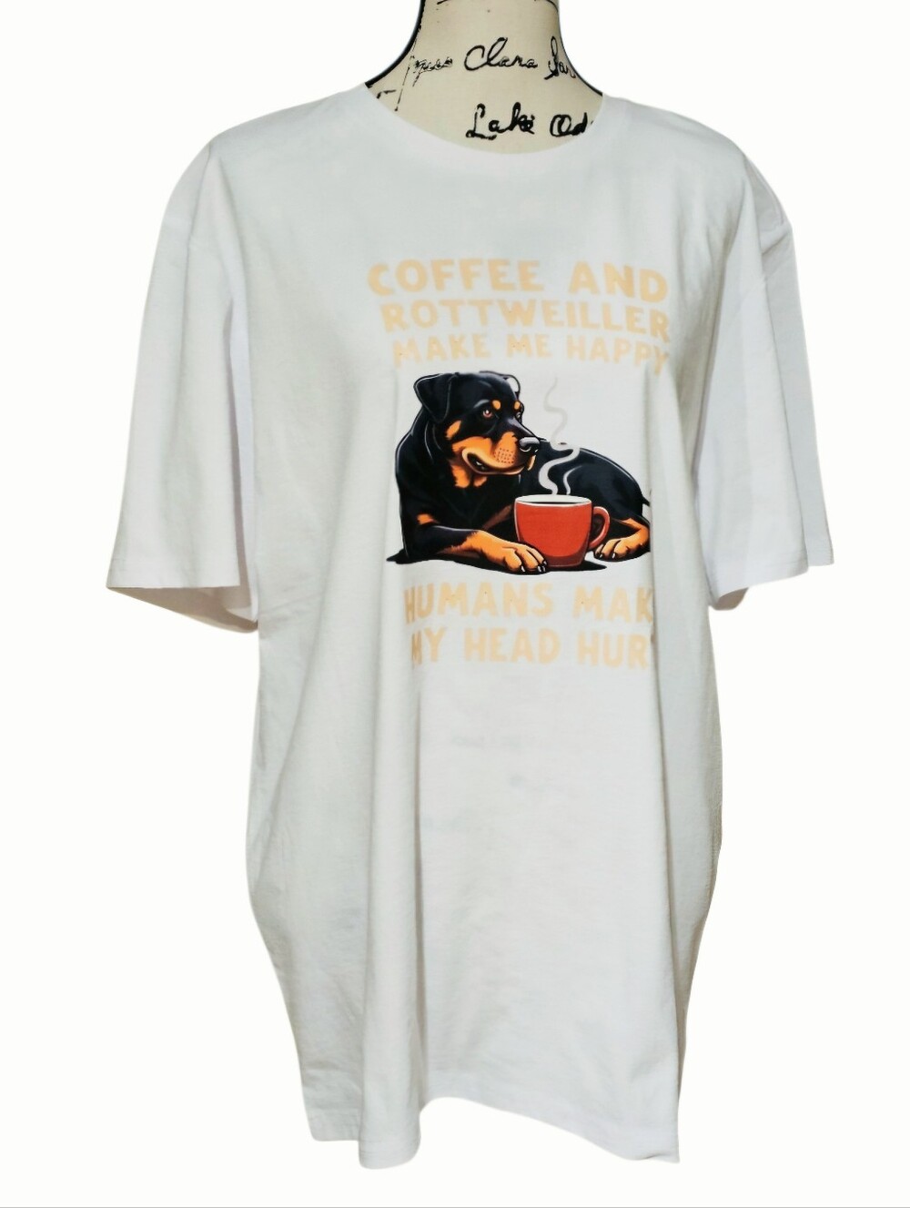 Graphic Rottweiler Coffee Tee - Short Sleeve - Picture 6 of 7